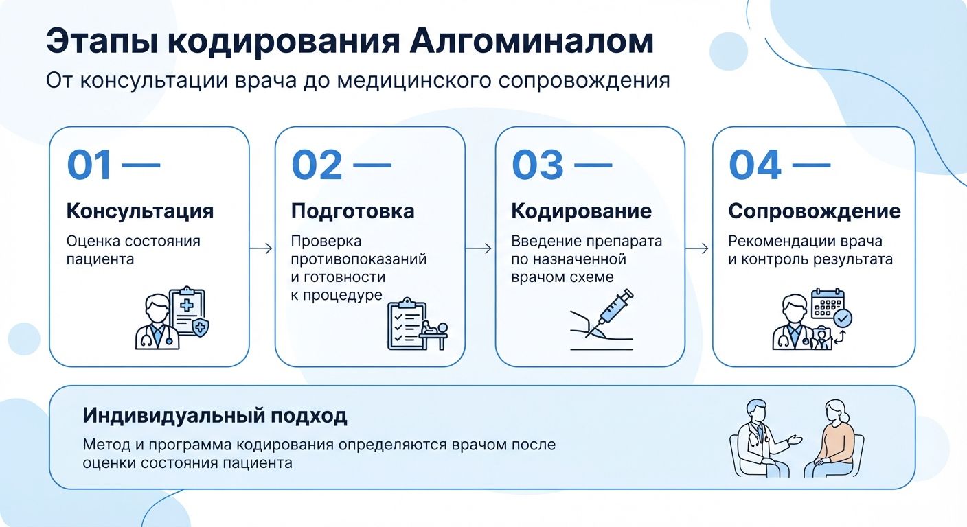 Кодирование препаратом «Алгоминал» в Кораблино инфографика